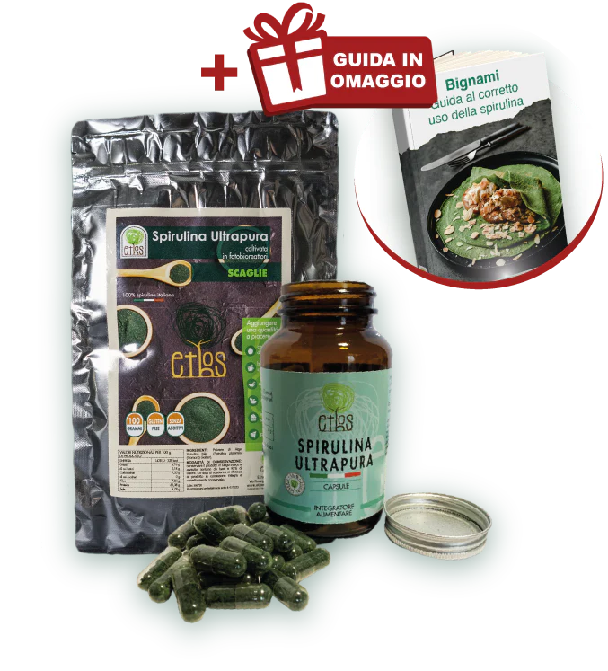 Spirulina in Scaglie + Spirulina Ultrapura in Capsule